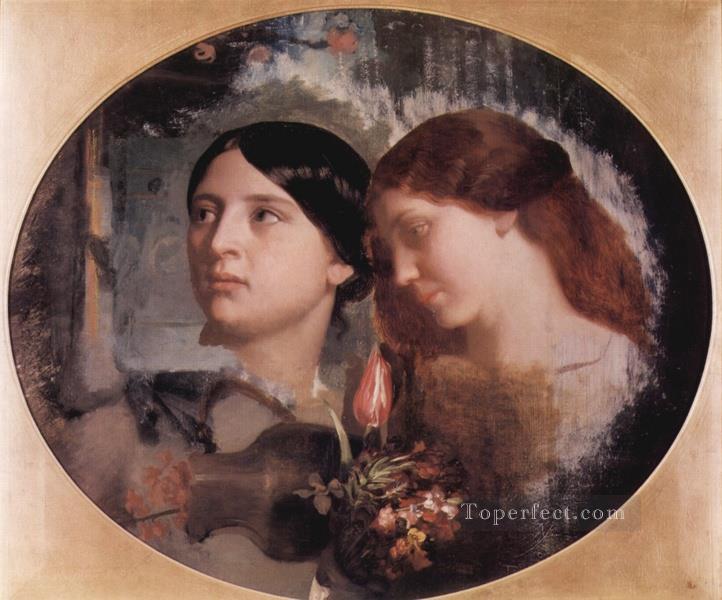 Zwei Frauen mit Blumenstrauss Marc Charles Gabriel Gleyre Oil Paintings